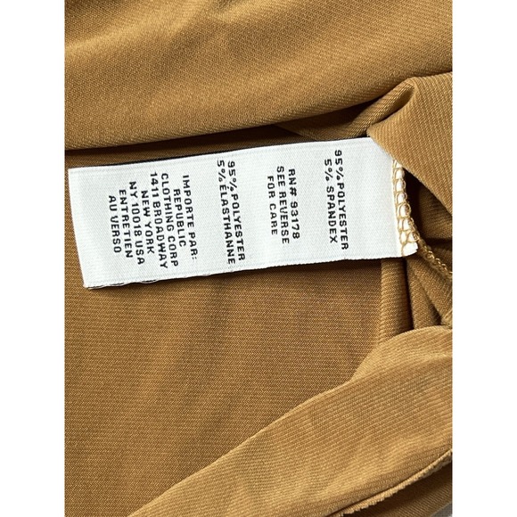 Carmen Marc Valvo Women Button Up Shirt Large Casual Long Sleeve Pockets Mustard - Picture 4 of 10